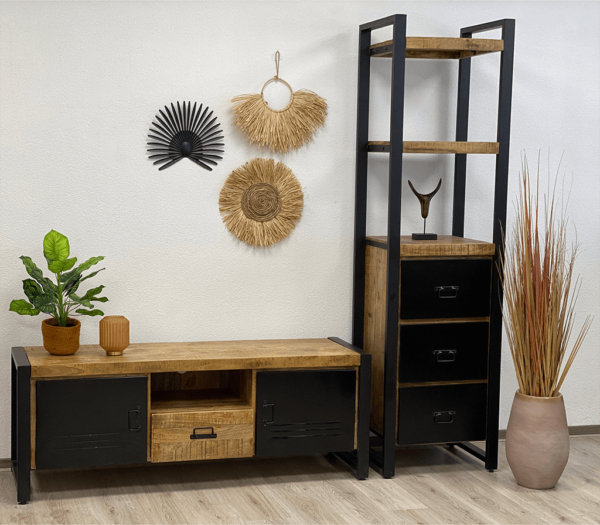 Bas TV meubel 150 Bas boekenkast 3 lades