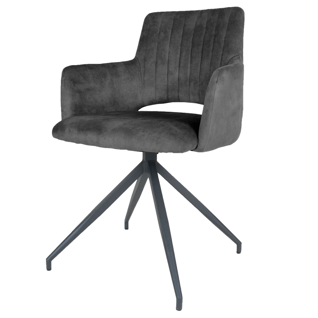 Eetkamerstoel Jasper velvet Antraciet