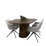 Deens ovaal eettafel Emma walnoot 220cm conische poot - Afbeelding 4