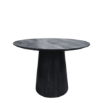 Ronde eettafel Sophie zwart 130cm conische poot
