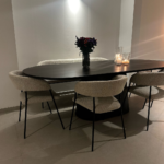 Deens ovaal eettafel Emma zwart 220cm conische poot - Afbeelding 3