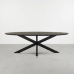 Ovale eettafel Marly 200 cm Zwart dun blad