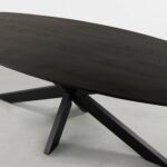 Ovale eettafel Marly 200 cm Zwart dun blad - Afbeelding 3