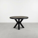 Ronde eettafel mangohout 140 cm Zwart
