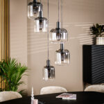 Hanglamp, 5-lichts, H340 smoke glas - Afbeelding 4