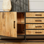 Dressoir Denver | Mangohout en staal | 210 cm - Afbeelding 3