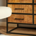 Kabinet Denver | Mangohout en staal | 90 cm - Afbeelding 4