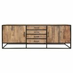 Dressoir Denver | Mangohout en staal | 210 cm - Afbeelding 4