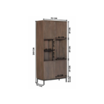 Vakkenkast Madison Walnoot  | 90 cm - Afbeelding 7