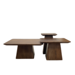 Salontafel vierkant 80 x 80 cm Walnoot - Afbeelding 4